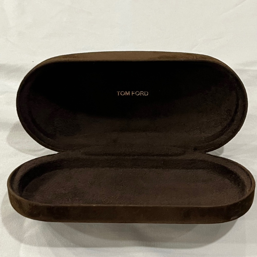 Tom Ford Eyeglasses Case Brown Velvet Hard Shell Sunglass Box Storage - Picture 2 of 6